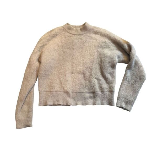 BAILEY 44 Fuzzy Beige Tan Mock Neck Pullover Sweater Long Sleeve Sz M - Picture 6 of 8